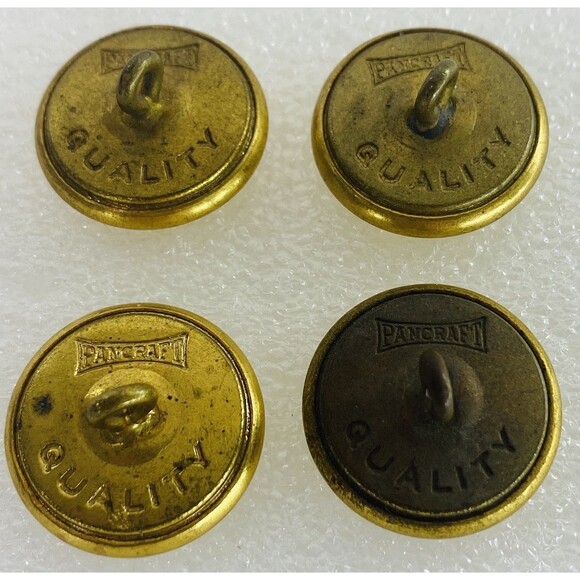 Vintage Monogram M or W Shank Buttons lot of 4 Pancraft Metal Sewing Collectible - Picture 2 of 5